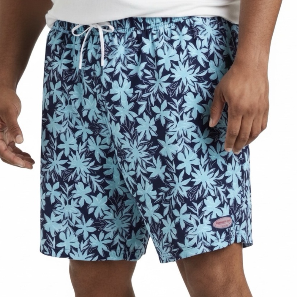 Vineyard Vines Men’s Chappy Blue Floral Swim Trunks size S